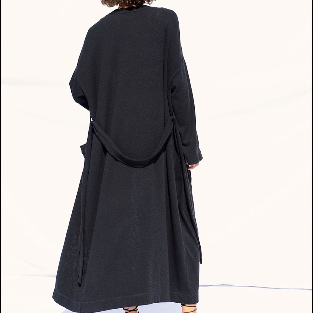 NEW FREE PEOPLE Black Knit 3pc Lounge Set Longline Cardigan, Sweater & Pants XS - Picture 5 of 13